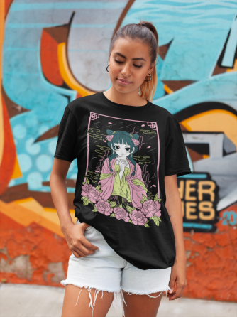 Футболка для мальчика аниме Кусурийа Но Хиторигото Маомао оверсайз (рост от 165 до 180 ) Черний AnimeJ0794m Днепр