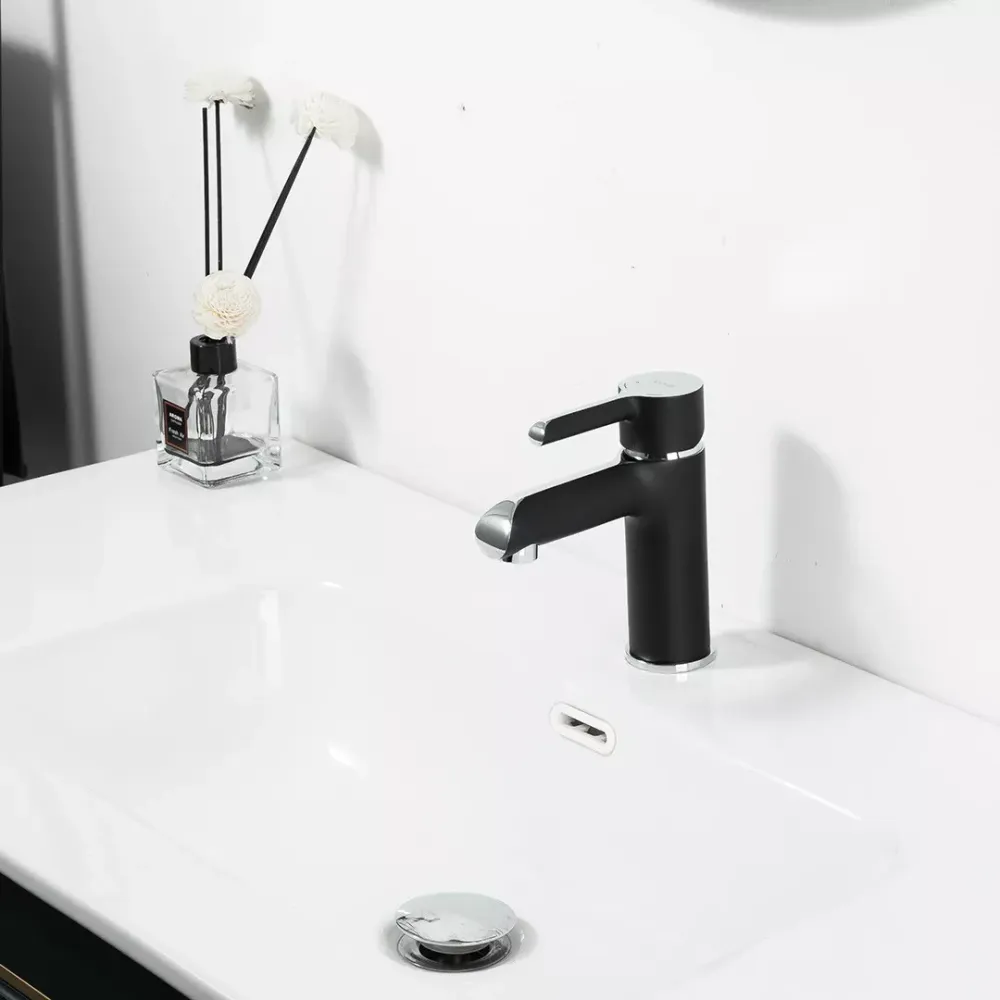 Змішувач для умивальника GAPPO G1003-6, чорний/хром Київ - фото 2