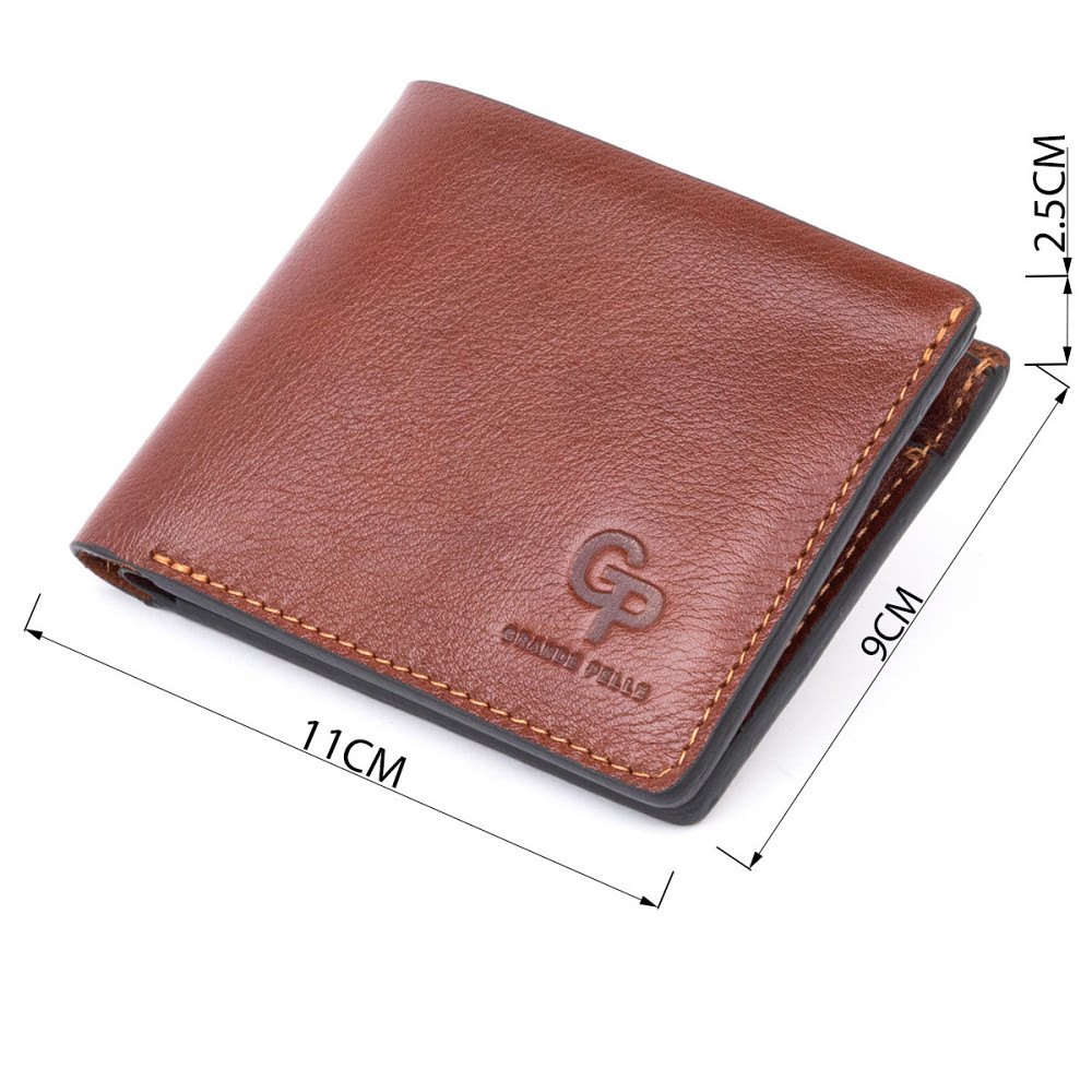 Горизонтальне портмоне в гладкій шкірі на магнітах GRANDE PELLE 11308 Коричневе Київ - фото 9