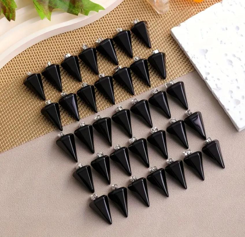 Маятник біолокаційний із натурального каменю обсидіану 2,3 см. Натуральний кристал обсидіану 1 шт. Київ - фото 3