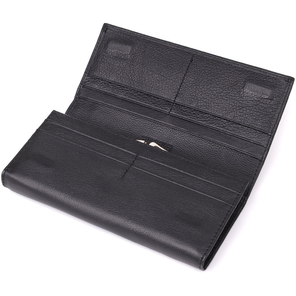 Солидный женский кошелек из натуральной кожи ST Leather 23088 Черный Киев - изображение 6