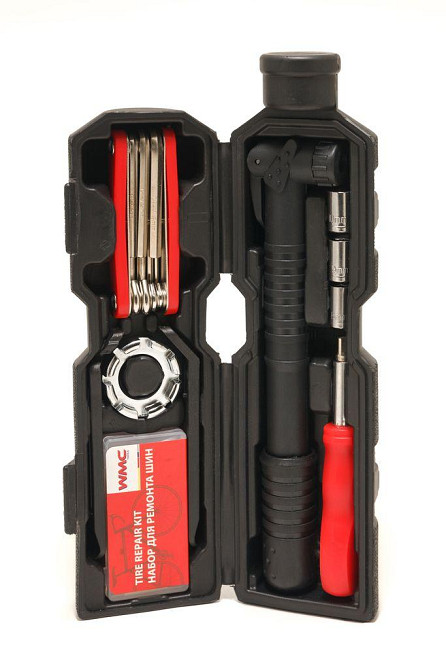 Набор инструментов для обслуживания велосипеда 27пр.+держатель фляги,в тубе(черный) Одесса - изображение 2