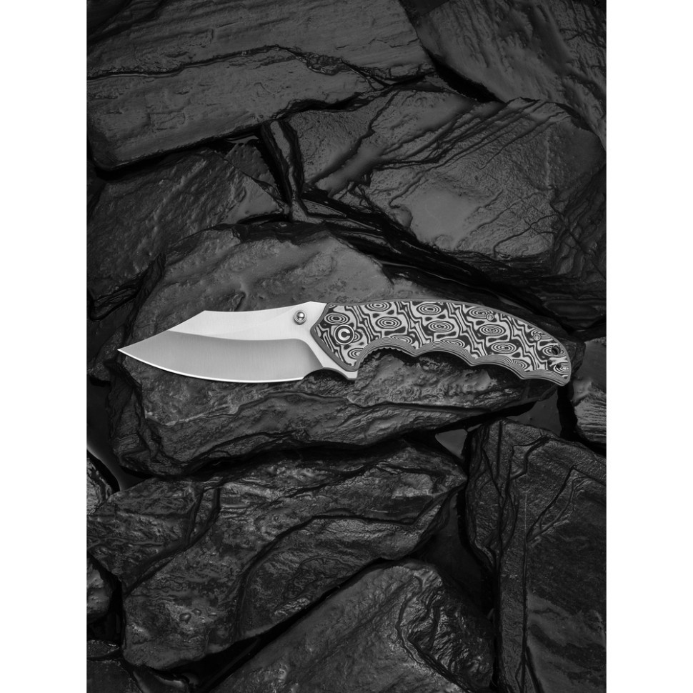 Нож складной туристический CivivI Pentad (8.8 см) Nitro-V / Micarta черный/белый Киев - изображение 9