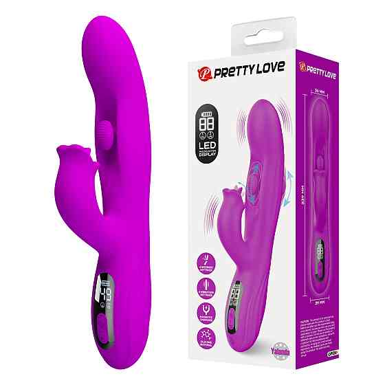 Вібратор-кролик PRETTY LOVE Yalanda Purple, силікон, фіолетовий, кивальні рухи та вібрація Sex Aura Київ