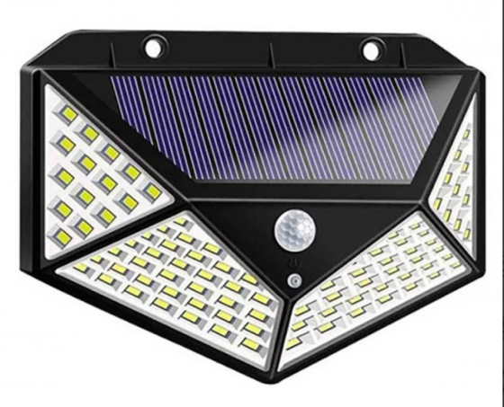 Вуличний настінний світильник із датчиком руху 100LED/CL-100 кут кут акумулятор 600мАг 3 режими 7317 Київ