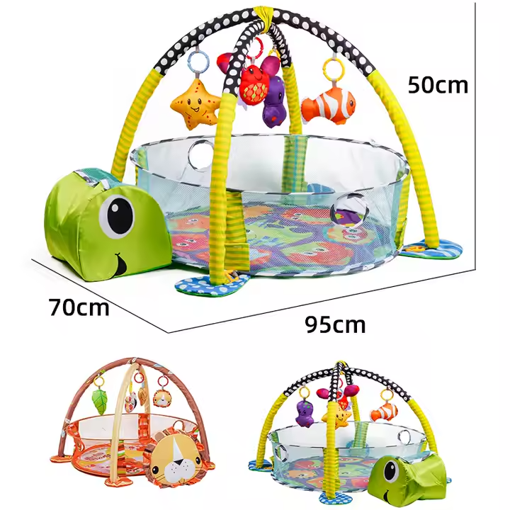 Детский коврик-манеж с дугами, игрушками и шариками, яркий развивающий коврик, модель Лев Каменец-Подольский - изображение 5