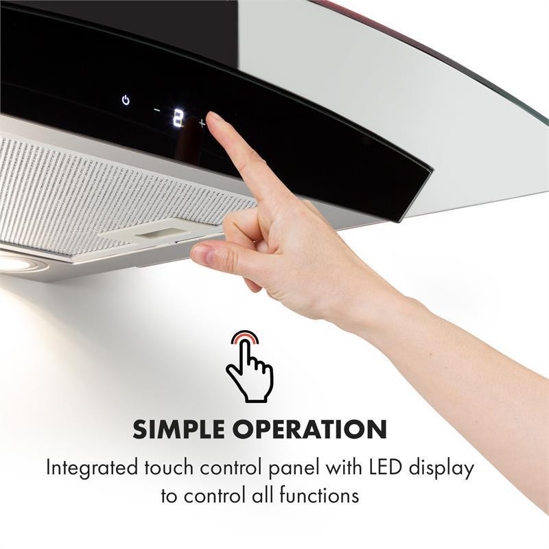 Вытяжка Gloria работа на вытяжке 60 см 580 м³/ч Стеклянный экран RGB LED нержавеющая сталь серебристый/черный Ровно - изображение 6