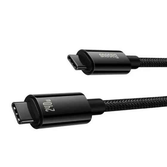 Кабель Type-C Baseus Tungsten Gold швидка зарядка та передача даних 240W 2m Black CAWJ040101 Одеса