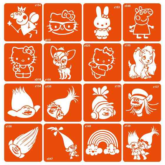 Набор трафаретов для био-тату 