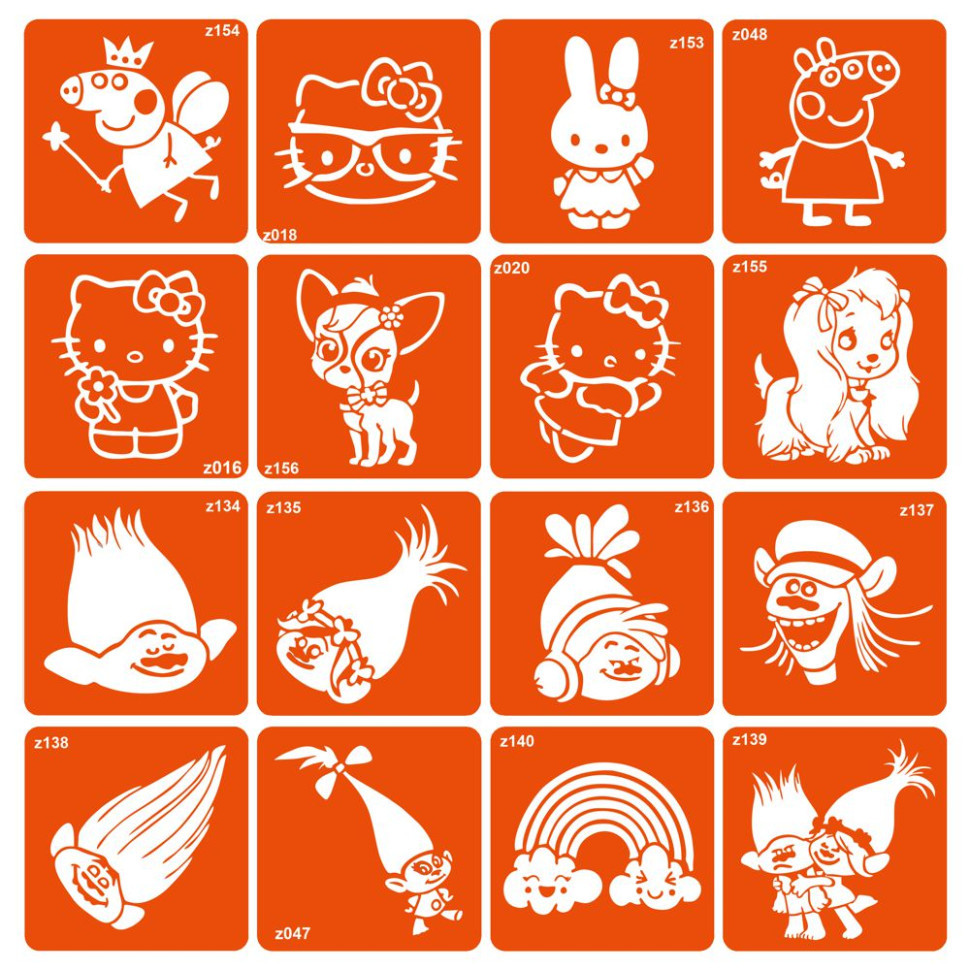 Набор трафаретов для био-тату 