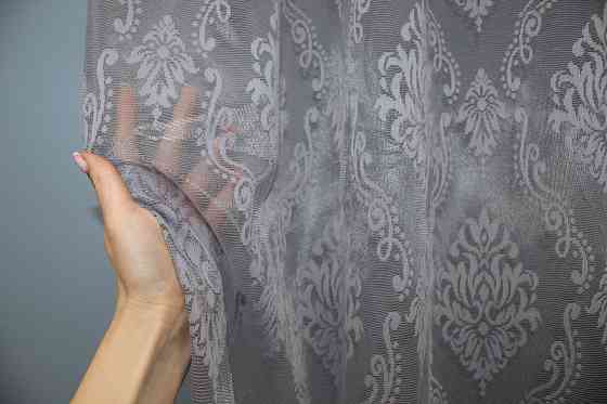 Тюль VR-Textil 1371т Корона Жакард Сірий 300х270 см (42-0110) Київ
