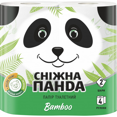 Туалетная бумага Сніжна Панда Bamboo 2 слоя 4 рулона (4823019009415) Винница - изображение 1