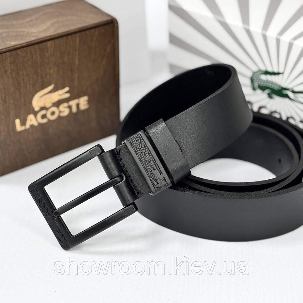 Чоловічий ремінь Lacoste з натуральної шкіри (986-1) Київ - фото 2