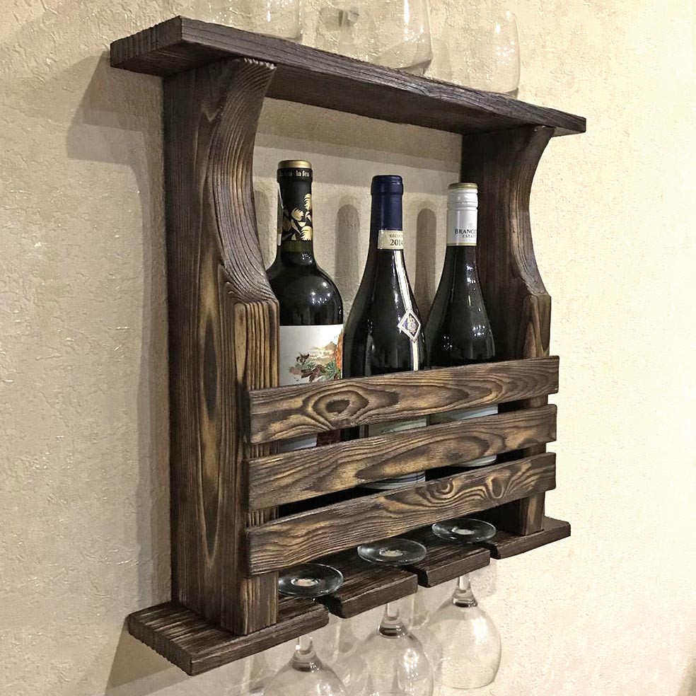 Настенная винная полка 