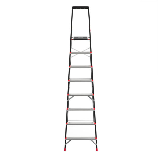 Драбина сталева, 8 сходинок, лоток для інвентарю, висота: 2221 мм, висота: висота до платформи: 1720 мм, 150 кг INTERTOOL LT-0058 Київ - фото 3