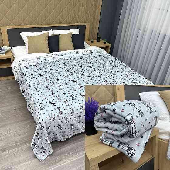 Плед-покривало Decorator WellSoft CUTE KITTY 200х205 см з принтом "Котики" (87-185) Київ