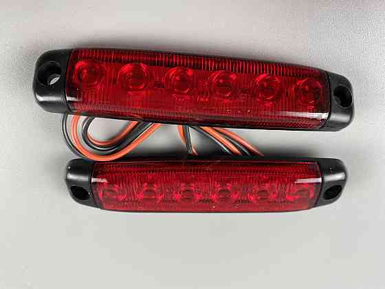 Ліхтар LED габаритний світлодіодний 24V IP67 6 led діодів SMD червоний , оптична лінза + кріплення для авто Мукачево