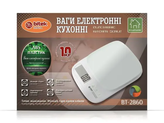 Весы кухонные электронные BITEK BT-2860 до 10 кг с LCD дисплеем, точное взвешивание продуктов Одесса