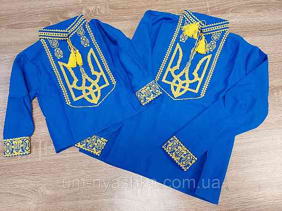 Вишиванка лляна для хлопчика "Тризубець" на 1-14 років Від 146 до 164 Кривий Ріг