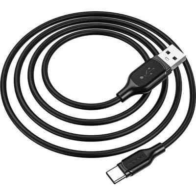 Дата кабель USB 2.0 AM to USB-C 1.0m 3A silicone BX42 black BOROFONE (6931474736765) Винница