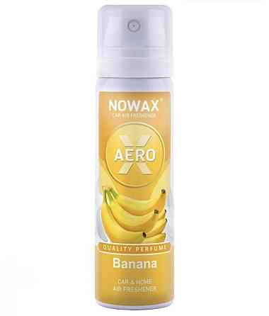 Ароматизатор  Novax X Aero 75 мл аерозольний освіжувач повітря Banana Смела