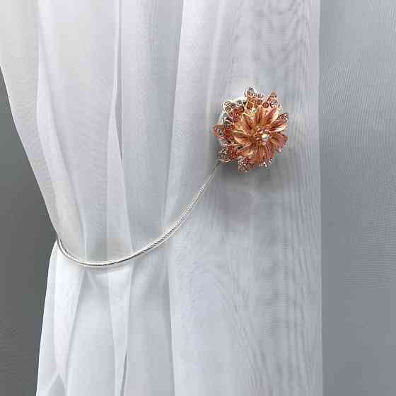 Магніти для штор та гардин "Flowers" набір 2 шт Персиковий (81-197) Київ