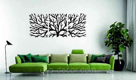 Декоративное настенное Панно «Дерево» Декор на стену 90*210 см, Черный Киев