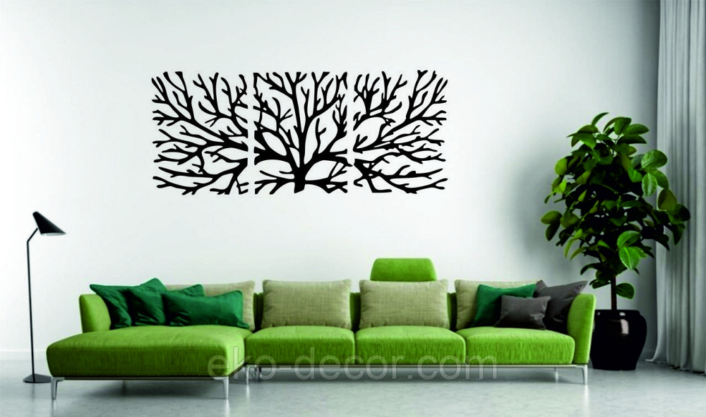 Декоративное настенное Панно «Дерево» Декор на стену 90*210 см, Черный Киев - изображение 5