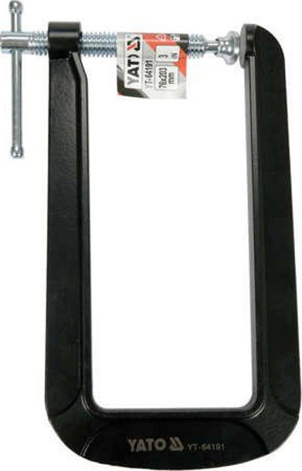 Струбцина з гвинтовим затискачем YATO, тип "С" глибока, 76х 203 мм [6/24] Одеса - фото 1