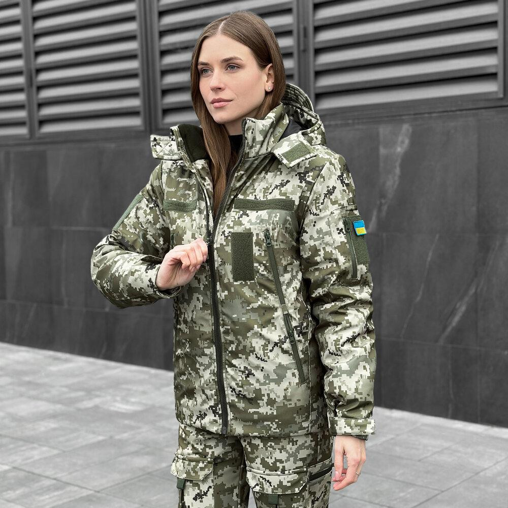 Жіноча зимова піксель куртка з капюшоном Pobedov Winter Jacket Motive ЗИМА В2 Жіноча Київ - фото 6