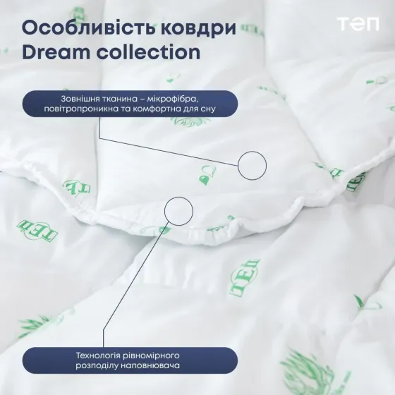 Ковдра 4 сезони зима літо полуторна стьобана з мікрофібри біла ТЕП 140x210 см Одеса