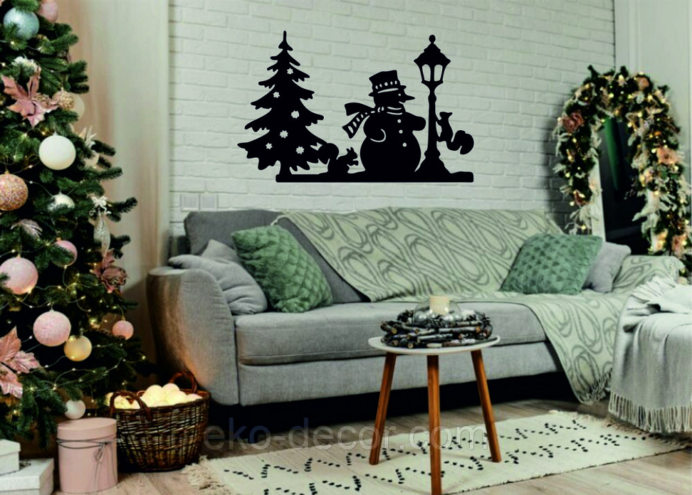 Декоративне настінне Панно «Новий рік», Декор на стену 90*58 см, Чорний Київ - фото 7