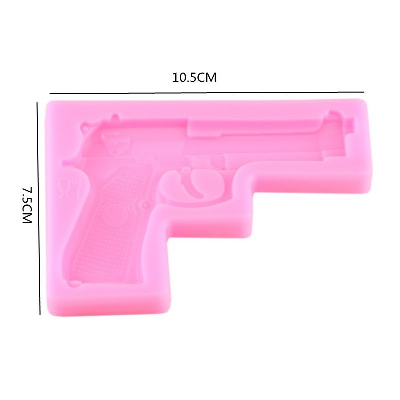 Молд силиконовый Пистолет 105 на 75 мм розовый Киев - изображение 4