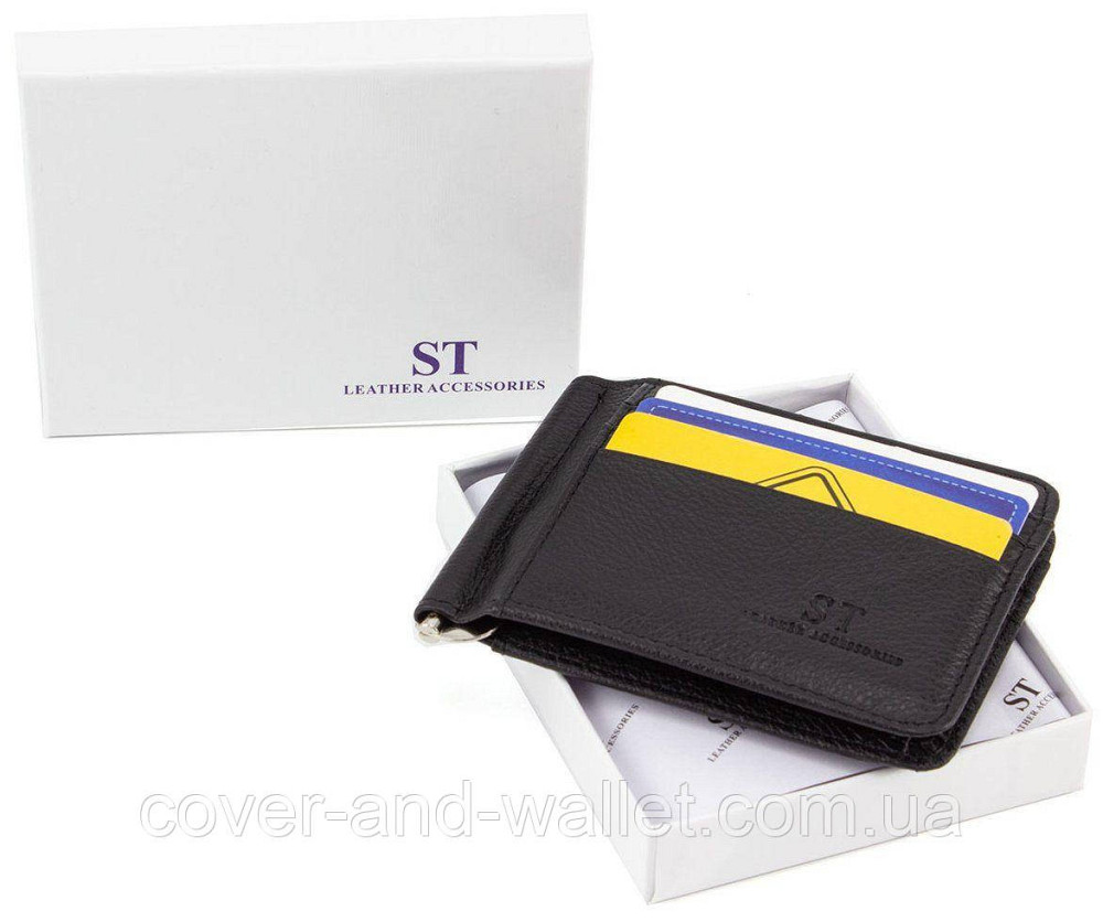 Шкіряний затиск картхолдер для грошей та карток на магнітній фіксації Helen Verde 666-129 Київ - фото 19