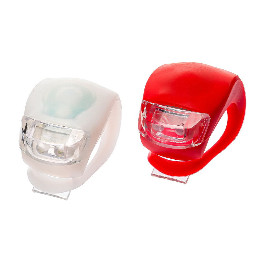 Велосипедный маячок, мигалка силиконовая, белая + красная 1997 Днепр - изображение 1