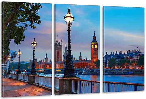 Модульна картина Нічної міста Арт-205_3А 100x150 см Київ