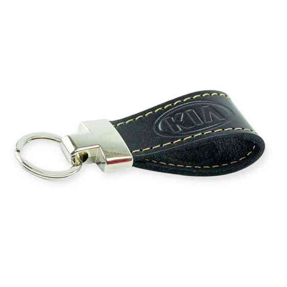 Брелок kia шкіряний тиснений чорний, прострочений, метал. затискач Мукачево