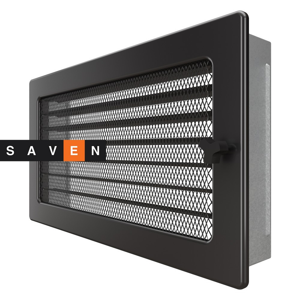 Вентиляционная решетка для камина SAVEN 17х30 графитовая с жалюзи Львов - изображение 2
