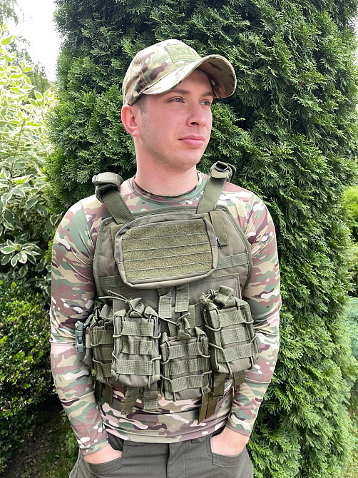 Плитоноска з підсумками Flas (без плит) Оливковий Вінниця - фото 2