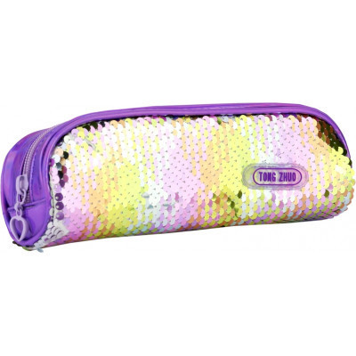 Пенал Cool For School 2 відділення з паєтками Фіолетовий (CF6490-purple) Вінниця - фото 1