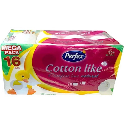 Туалетная бумага Perfex Cotton Like Comfort Line 3 слоя 16 рулонов (8606110850522) Винница - изображение 2