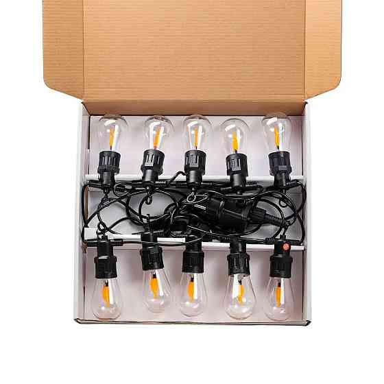 Ретро гірлянда вулична 10 LED лампочок 5 метрів S141 Коломия