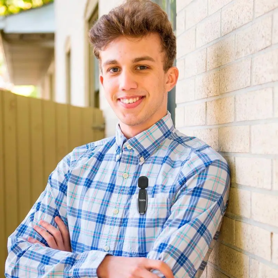 Бездротовий мікрофон HOCO L15 iP Crystal чорний Київ