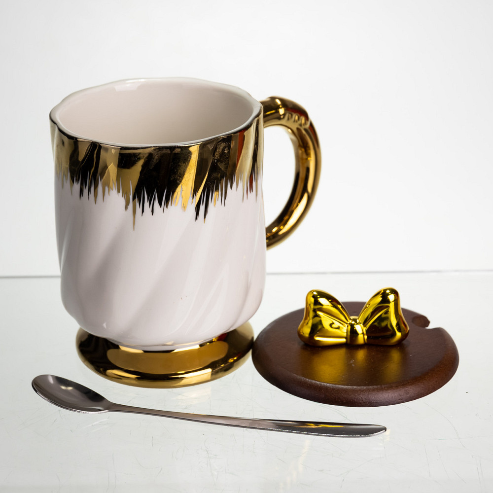 Чашка "Золотий Вихор" з кришкою та ложкою 450 мл Київ - фото 2