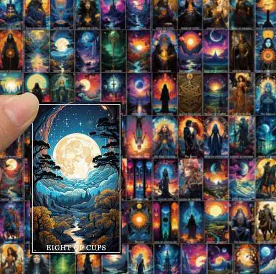 Набор наклеек Таро 78 шт – винтажные мистические наклейки для декора Киев