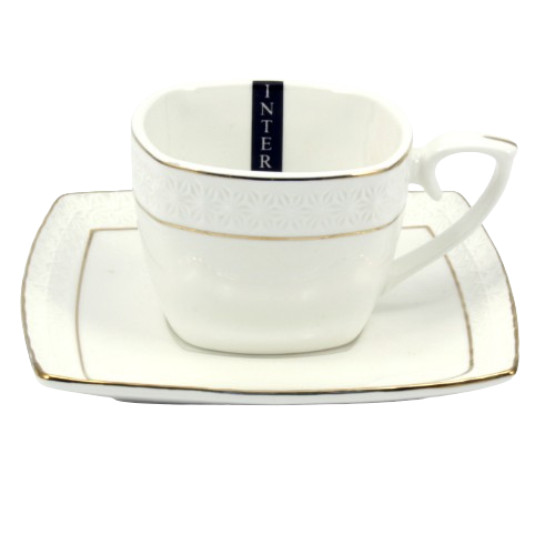 Набір чайний (ч.240мл + блюдце) порцеляна білий 507009-А Оптима Житомир - фото 1