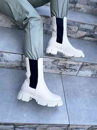 Женские черевики GREMMY бежевые натуральная кожа высота 20 см размер 36-38 (4321) Коломыя