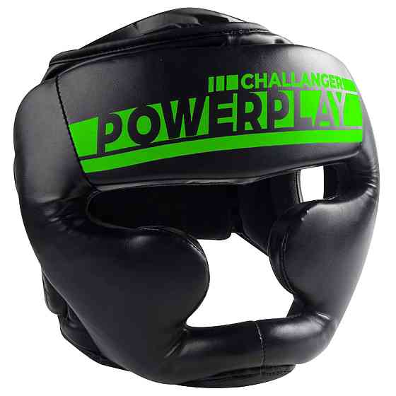 Боксерський шолом тренувальний PowerPlay 3048 Чорно-Зелений XL Кам'янське