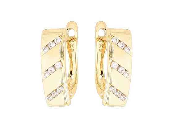 Серьги английская застежка Позолота 14K Узор с кристаллами 1.6см (334325) ТМ XUPING Киев