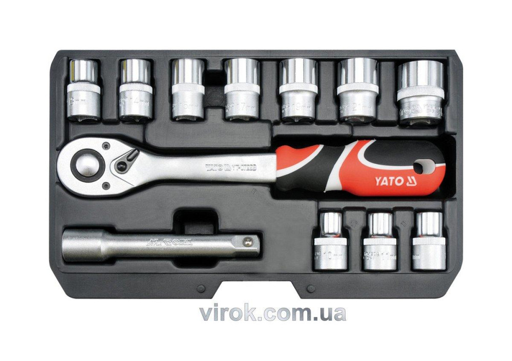 Набір головок торцевих YATO : квадрат 1/2